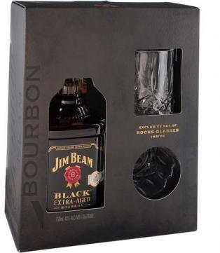 Jim Beam - Black Extra Aged Bourbon 750ml Gift Set (750ml) (750ml)