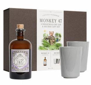 Monkey 47 - Schwarzwald Dry Gin & Becher Gift Set 375ml (375ml) (375ml)